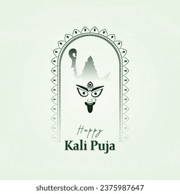 Vektor der Göttin. Kali. Maa. ABl. Diwali. Kali Pooja. Hintergrund. Indien. Festival. Fröhlich. Kali puja. poster.post.banner.Indian Festival Happy Kali Chaudas, Frame.mandala. Social Media Post, Navratri.