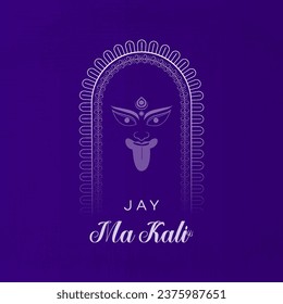 vector of Goddess. Kali. Maa. on. Diwali. Kali Pooja. background. of India. festival. Happy. kali puja. poster.post.banner.Indian festival Happy Kali Chaudas,Frame.mandala. Social Media Post,Navratri.