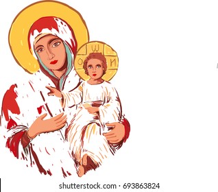 The Vector God's Mother  for T-shirt design or outwear Orthodox.  