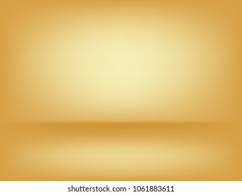 Vector gold abstract background empty room with spotlight effect.Graphic art design.
