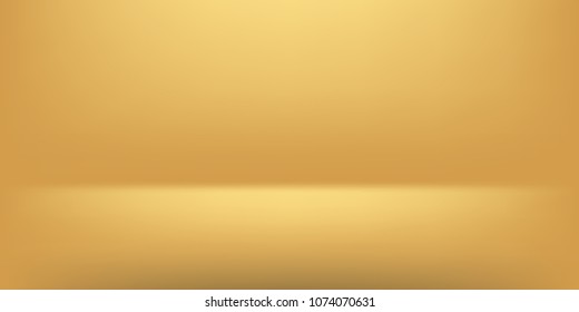 Vector gold abstract background empty room with spotlight effect.Graphic art design.