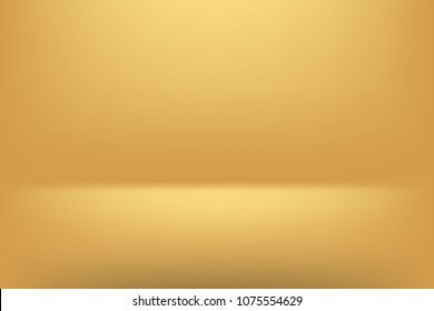 Vector gold abstract background empty room with spotlight effect.Graphic art design.