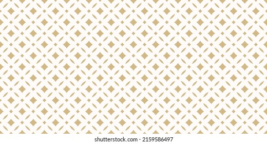 Vector gold abstract floral seamless pattern. Elegant graphic background. Gold and white geometric ornament texture with diamonds, grid, lattice, floral shapes, leaves. Royal Eastern style design