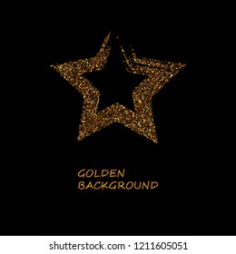 The vector Gold Abstract star on black background. Corporate logo template
