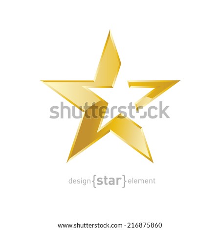 The vector Gold Abstract star on white background. Corporate logo template