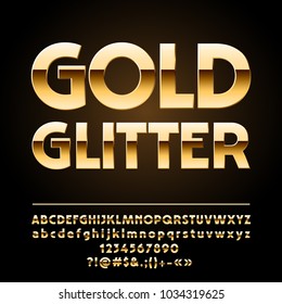 Vector Gold Alphabet. Chic Set Of Exclusive Luxury Letters, Numbers And Symbols