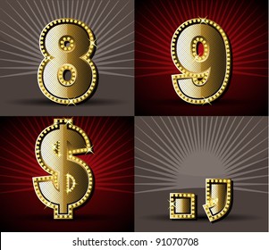 Vector Gold Alphabet With Diamond