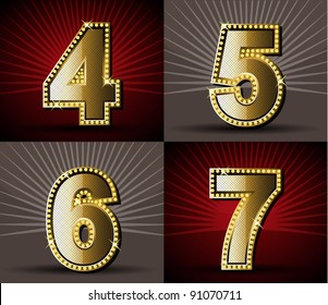 Vector Gold Alphabet With Diamond