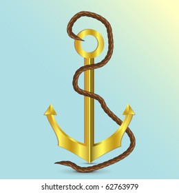Vector gold anchor