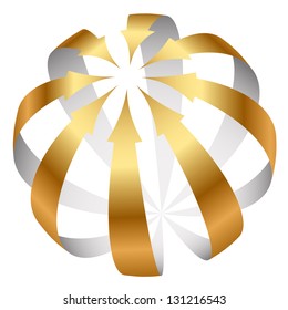 Vector gold arrows icon