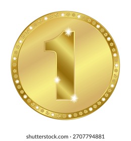 Vector gold award with glitter and diamonds. Winner's wreath. Best. EPS10