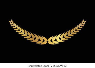 Vector gold award laurel wreath editable black background Free Vector image