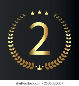 Vector Gold award, laurel wreaths, Ranking, Medal, Crown and Ribbon. VIP. Luxury Golden labels.	