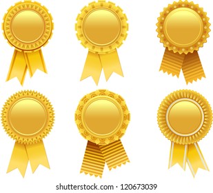 vector gold award rosette