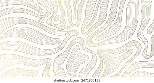 Vector gold wavу background, abstract line texture, modern premium graphic, glitter shape, copper poster. 