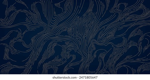 Vector gold wavу background, abstract line texture, modern premium graphic, glitter shape, copper poster. 