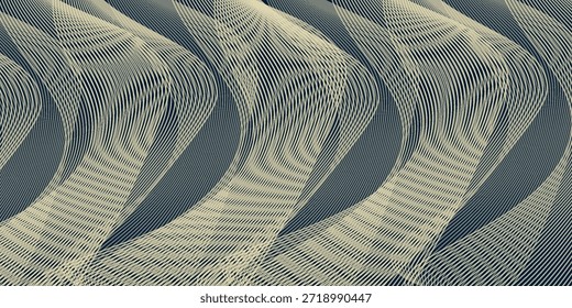 Vector gold wavу background, abstract line texture, modern premium graphic, glitter shape, copper poster.