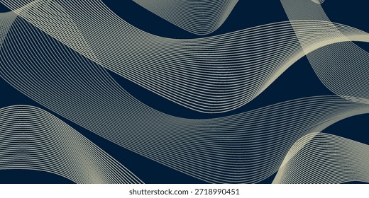Vector gold wavу background, abstract line texture, modern premium graphic, glitter shape, copper poster.