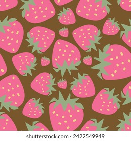 elementos de fresas dibujadas a mano con fondo de oro vectorial patrón sin fisuras perfecto para papel envoltorio, invitaciones, té alto, placas de papel, servilletas, papel estacionario, papel tapiz, proyectos, tela