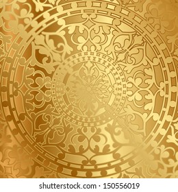 Vector gold background with oriental decoration