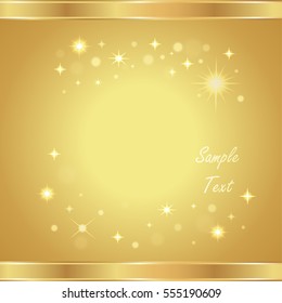 Vector gold background with stars 