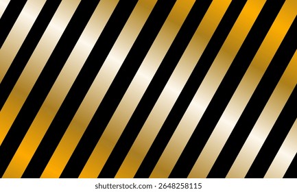 Vector gold background with stripes on black background. Polished metallic textures. Shiny metal banners. Golden metallic striped pattern. 3d gold background with stripes. Vector illustration EPS10.
