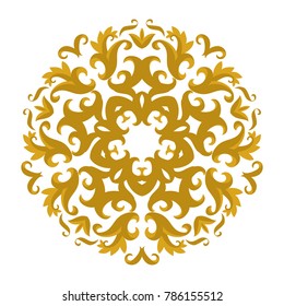 Vector Gold Beautiful Mandala. Vintage decorative element. Ethnic round ornament