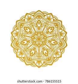 Vector Gold Beautiful Mandala. Vintage decorative element. Ethnic round ornament