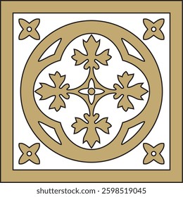 Vector gold and black ancient Roman ornament elements. Classic European parts of patterns. Lili and Krovns
