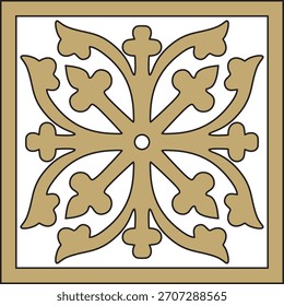 Vector gold and black ancient Roman ornament elements. Classic European parts of patterns. Lili and Krovns
