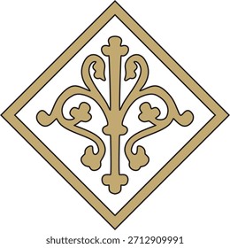 Vector gold and black ancient Roman ornament elements. Classic European parts of patterns. Lili and Krovns
