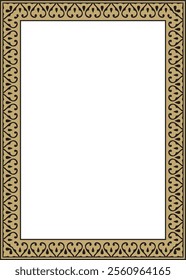 Vector gold with black Arabic national square ornament.  Ethnic rectangle, frame of eastern peoples. Persian painting.
