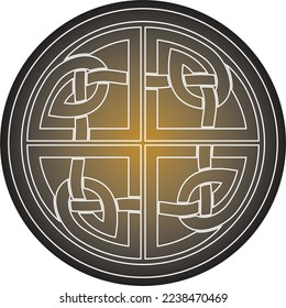 Vector gold and black Celtic knot. Ornament of ancient European peoples. The sign and symbol of the Irish, Scots, Britons, Franks.