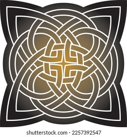 Vector gold and black Celtic knot. Ornament of ancient European peoples. The sign and symbol of the Irish, Scots, Britons, Franks.