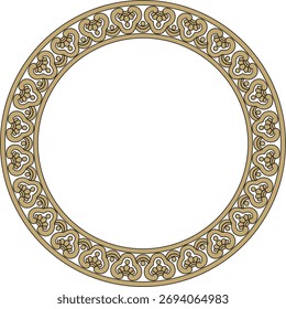 Vektorgold mit schwarzem chinesischen Kreis, Ring, Rahmen.  Runde Ornamente der orientalischen Völker, Korea, Taiwan, China, Hongkong, Indonesien
