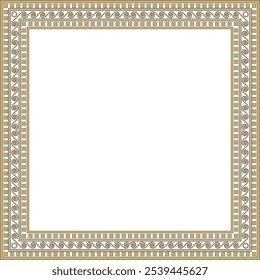 Vector gold and black classic Greek square ornament. Rectangle of Ancient Greece and Roman Empire. Byzantine painting of walls, floors and ceilings. Decoration of European palaces.
