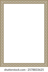 Vector gold and black classic Greek square ornament. Rectangle of Ancient Greece and Roman Empire. Byzantine painting of walls, floors and ceilings. Decoration of European palaces.
