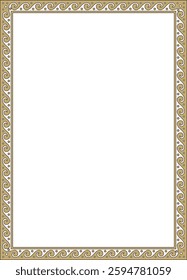 Vector gold and black classic Greek square ornament. Rectangle of Ancient Greece and Roman Empire. Byzantine painting of walls, floors and ceilings. Decoration of European palaces.
