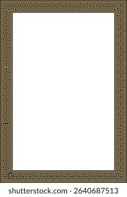 Vector gold and black classic Greek square ornament. Rectangle of Ancient Greece and Roman Empire. Byzantine painting of walls, floors and ceilings. Decoration of European palaces.

