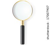 Vector Gold and Black Magnifying Glass