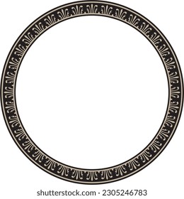 
Vector gold and black round Chinese ornament. Frame, border, circle, ring of Asian peoples of the East.