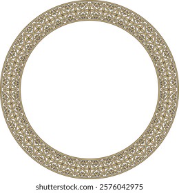 Vector gold and black round classic renaissance ornament. Circle, ring, european border, revival style frame
