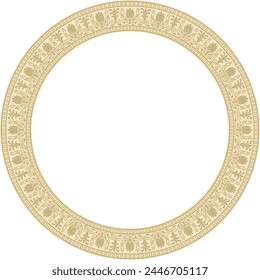 Vector gold and black round classical Greek ornament. European ornament. Border, frame, circle, ring Ancient Greece, Roman Empire.
