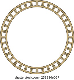 Vector gold with black round Egyptian ornament. Circle, frame, ring of ancient Egypt.Pattern of lotus flowers and sun
