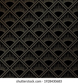 Vector gold and black seamless pattern art deco