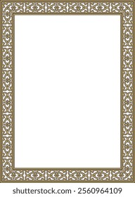 Vector gold and black square classic renaissance ornament. Rectangle, european border, revival style frame
