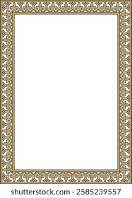 Vector gold and black square classic byzantine ornament. Rectangle, border, Ancient Greece, Eastern Roman Empire frame. Decoration of the Russian Orthodox Church
