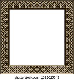 Vector gold and black square classic renaissance ornament. Rectangle, european border, revival style frame
