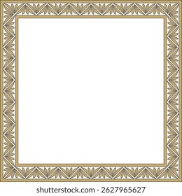Vector gold and black square classic byzantine ornament. Rectangle, border, Ancient Greece, Eastern Roman Empire frame. Decoration of the Russian Orthodox Church
