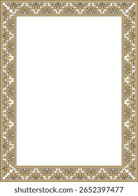 Vector gold and black square classic byzantine ornament. Rectangle, border, Ancient Greece, Eastern Roman Empire frame. Decoration of the Russian Orthodox Church
